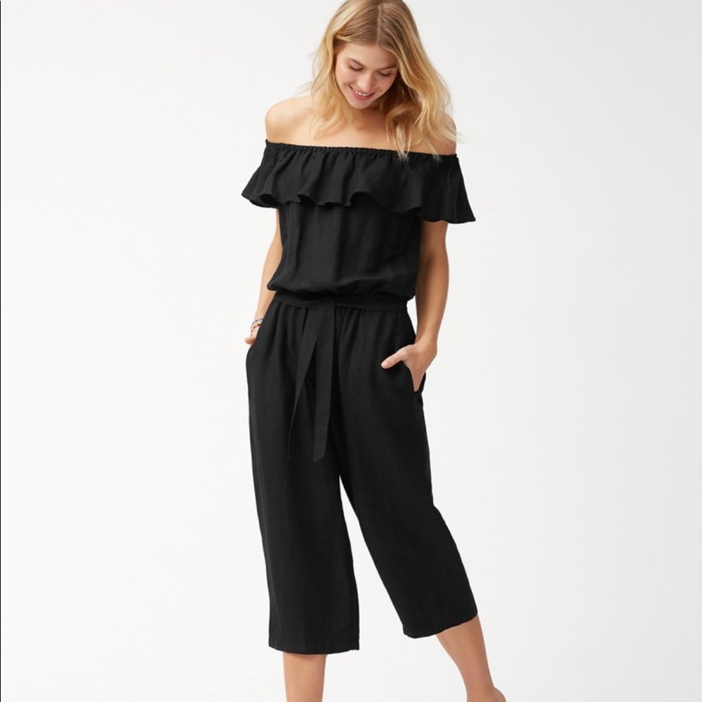 Tommy Bahama Linen-Blend Cropped Jumpsuit